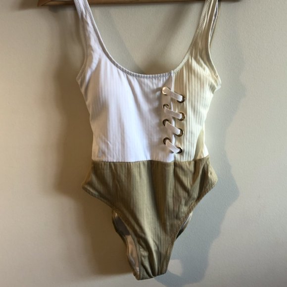 Derek Lam 10 Crosby Colorblock One-Piece Swimsuit - Picture 2 of 6